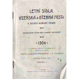 Letní sídla, lázeňská a léčebná místa. Informační kniha pro zdravé i nemocné (průvodce, mj. i Beroun, Brandýs n. L., Darkov, Hluboká, Humpolec , Luhačovice, Sedmihorky)